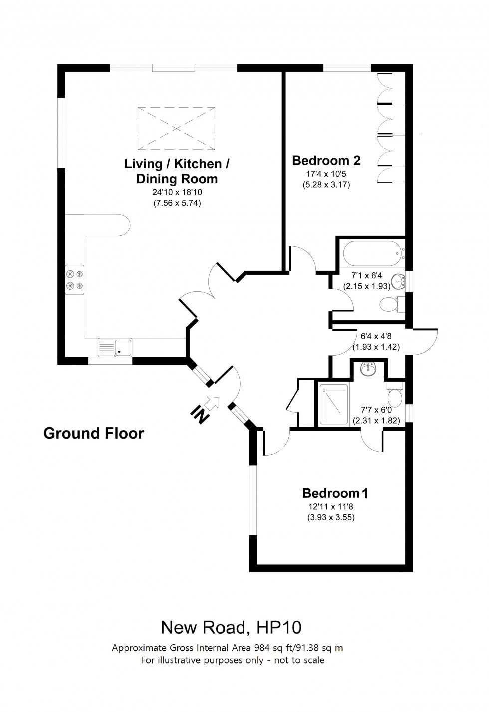 Floorplan for Penn, Penn, HP10