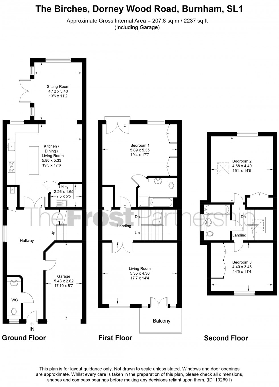 Floorplan for Burnham, Buckinghamshire, SL1