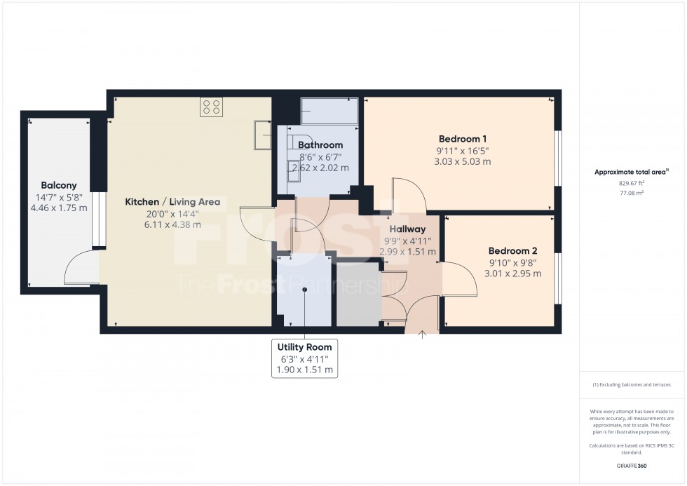 Floorplan for Feltham, , TW14