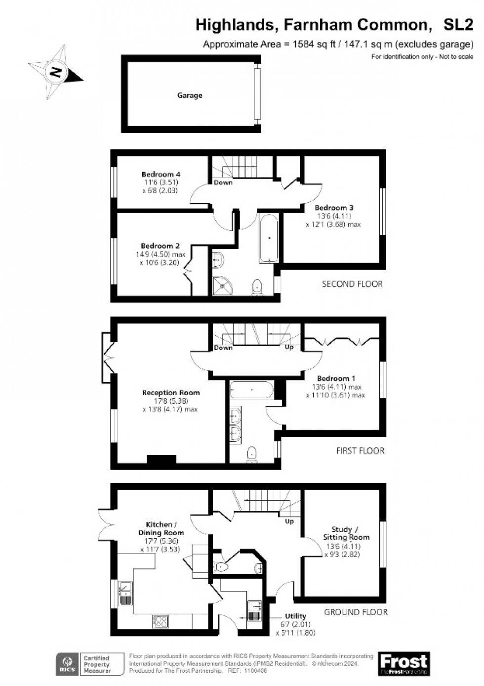 Floorplan for Farnham Common, Buckinghamshire, SL2