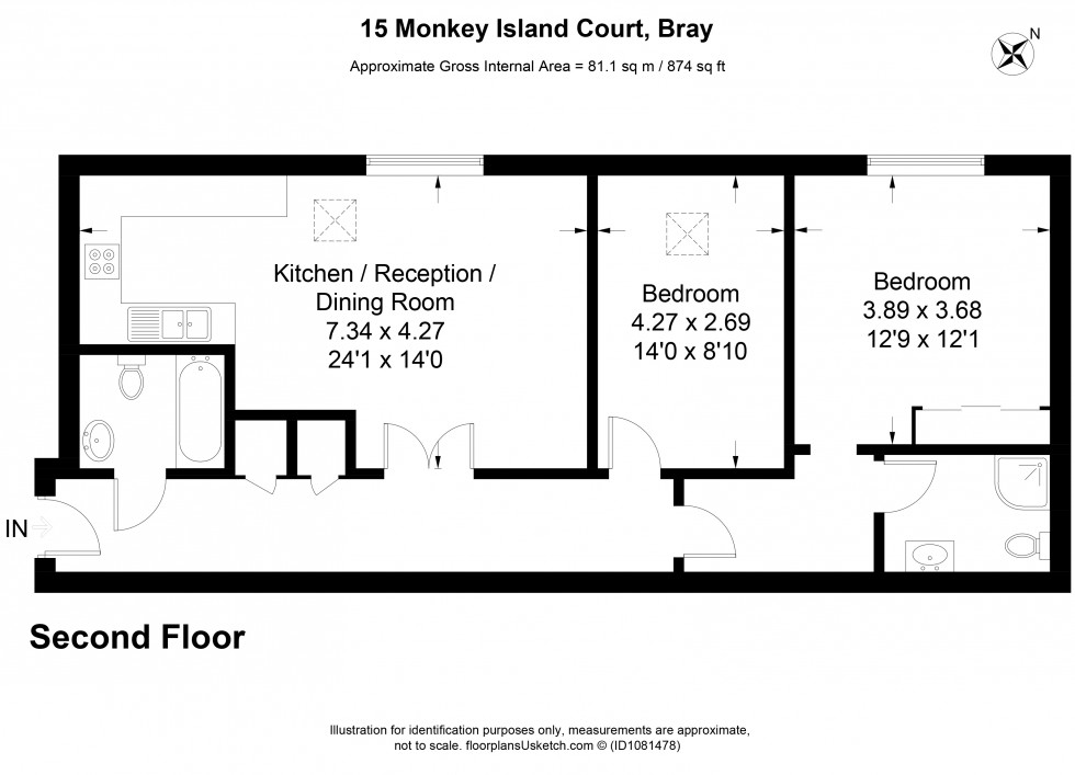 Floorplan for Monkey Island Lane, Bray, SL6